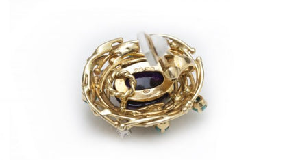 Alan Martin Gard Clip On Earrings with Amethyst, Turquoise and Diamonds