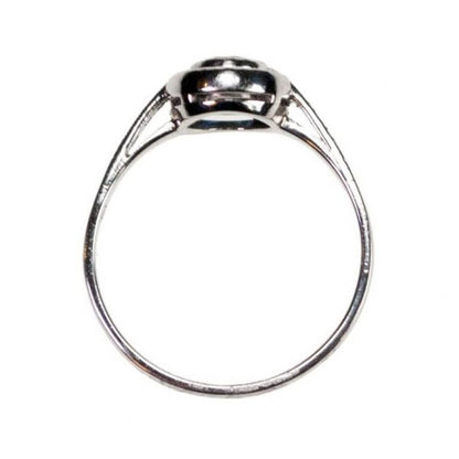 Vintage Art Deco Style Sapphire, Diamond and Platinum Target Cluster Ring, 1.00 carat total