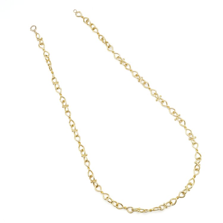 Vintage Tiffany and Co 18ct Yellow Gold Fancy Link Infinity Style Chain Necklace