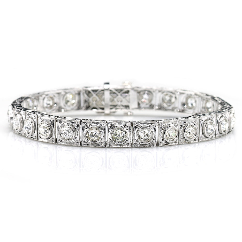 Art Deco 4ct Old Cut Diamond Bracelet