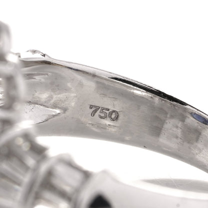 3.30ct Sapphire and Diamond Cluster Dress Ring in 18ct White Gold