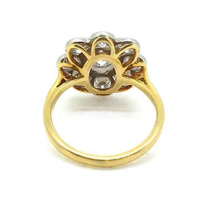 Vintage Diamond Daisy Cluster Engagement Ring, 3 carat total