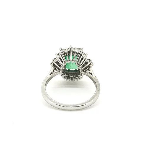 Colombian Emerald and Diamond Cluster Dress Ring, 2cts Certified