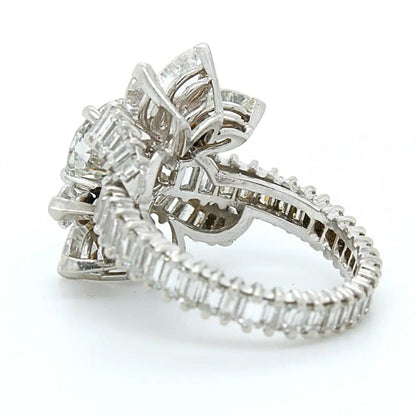 Vintage 2.2ct Diamond Floral Cluster Cocktail Ring
