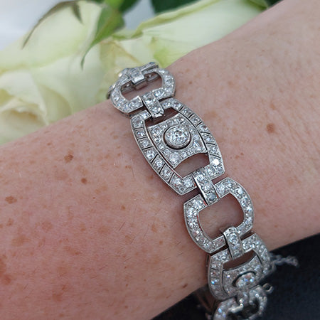 Art Deco Diamond Bracelet, 12 carat total