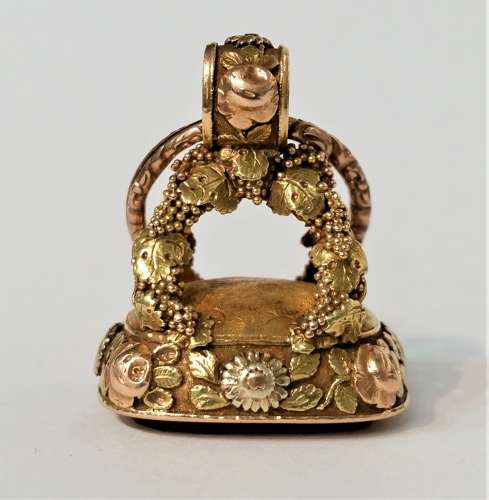 Antique Regency Tricolour Gold Fob Seal, Circa 1820