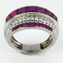 Oscar Heyman Ruby Diamond and Platinum Dress Ring; set with 4.80cts step cut rubies and 0.80cts round brilliant cut diamonds. Numbered 20544. Made in 1935 by Black Starr and Frost for Oscar Heyman Brothers