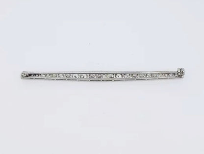 Antique Edwardian 2.20ct Diamond and Platinum Bar Brooch