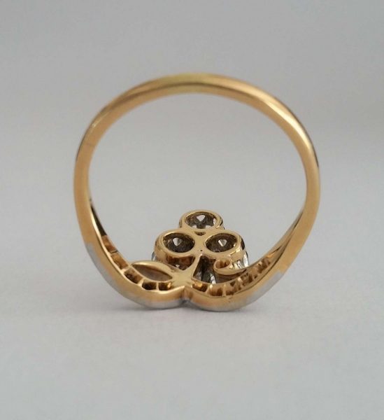 Antique Edwardian Old Cut Diamond Trefoil Cluster Ring