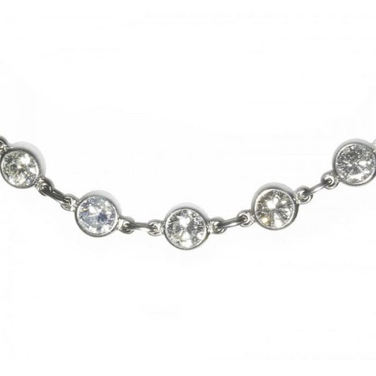 Modern Diamond and Platinum Chain Necklace, 7.77 carats