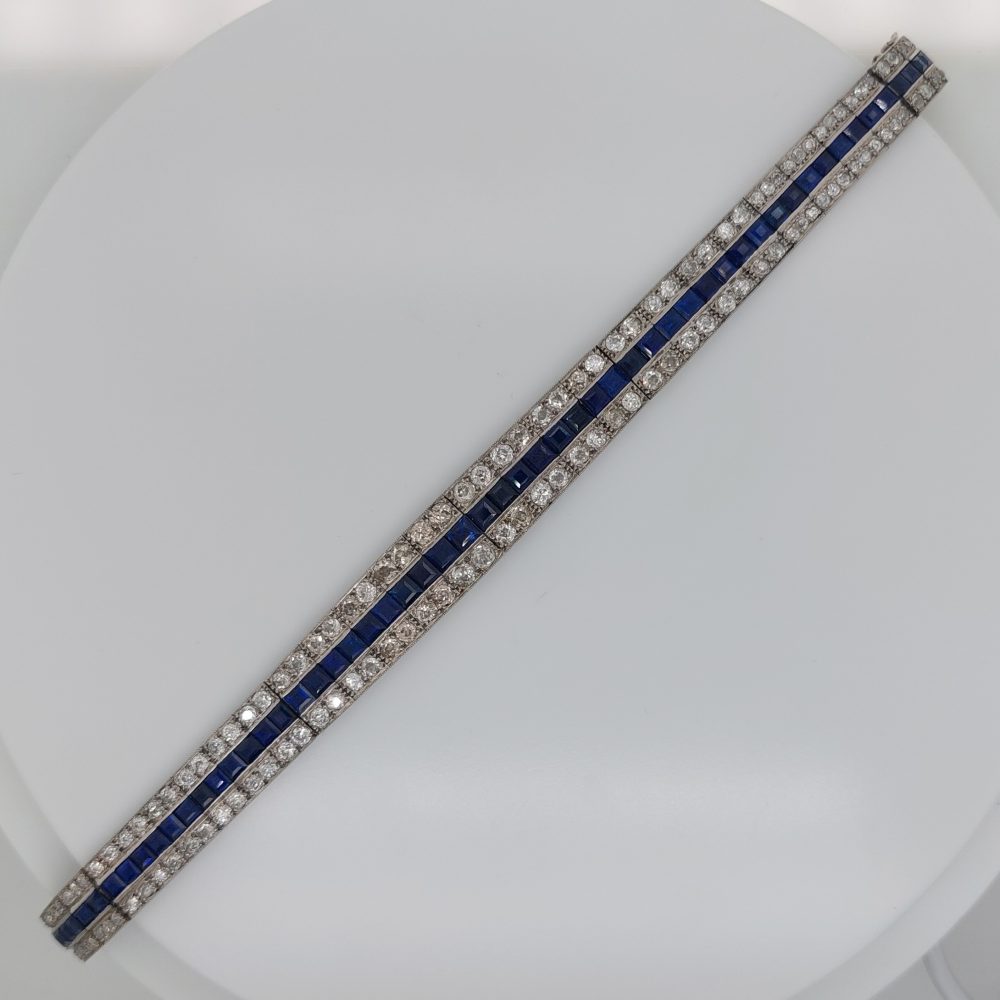 Chaumet 4ct Sapphire and Diamond Line Bracelet, 6 carats