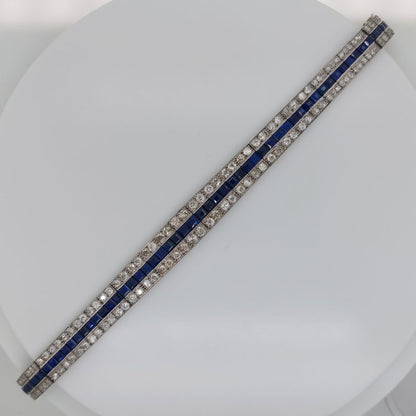 Chaumet 4ct Sapphire and Diamond Line Bracelet, 6 carats