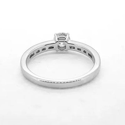 0.52ct Diamond Solitaire Engagement Ring with Princess Cut Diamond Shoulders