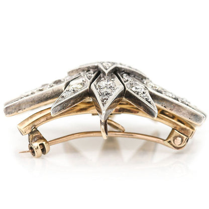 Vintage Brilliant Cut Diamond Star Brooch Pendant, 2.30 carats