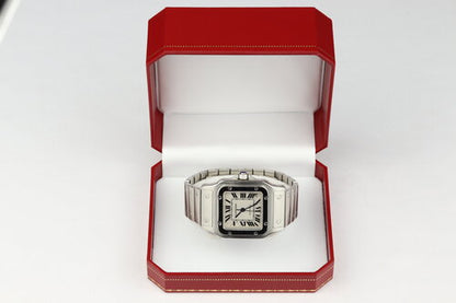 Cartier Santos Galbee Large Automatic Stainless Steel 32mm, bracelet strap with hidden clasp
