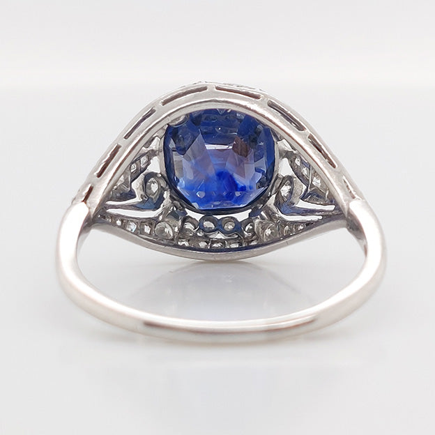A Tillander 4.40ct Ceylon Sapphire and Diamond Domed Dress Ring