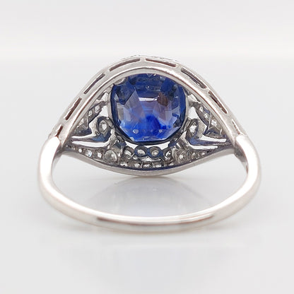 A Tillander 4.40ct Ceylon Sapphire and Diamond Domed Dress Ring
