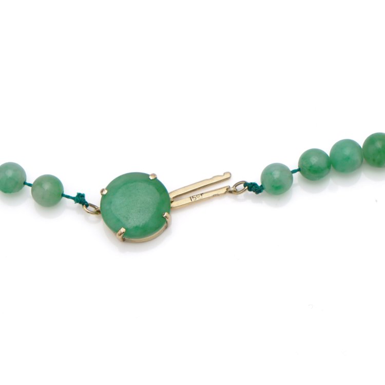 Certified Natural A Grade Jadeite Jade Beaded Necklace