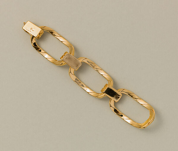 Vintage Gold Oversized Fancy Link Bracelet