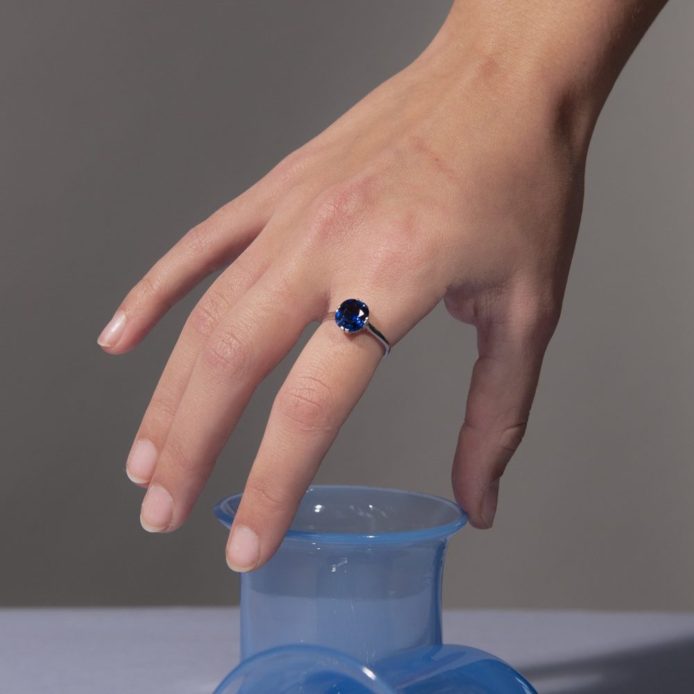 Art Deco Antique 2.85ct Natural No Heat Burmese Sapphire Solitaire Engagement Ring in Platinum