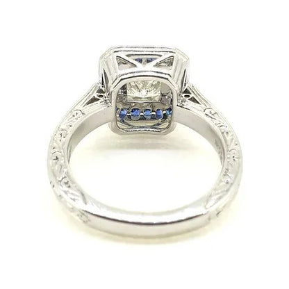 1.19ct Princess Cut Diamond and Sapphire Target Ring