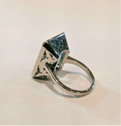 Vintage Single Stone 22ct Aquamarine Ring, Circa 1980s