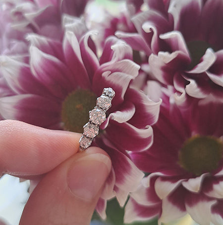 Vintage Diamond Five Stone Ring, 0.90 carat total