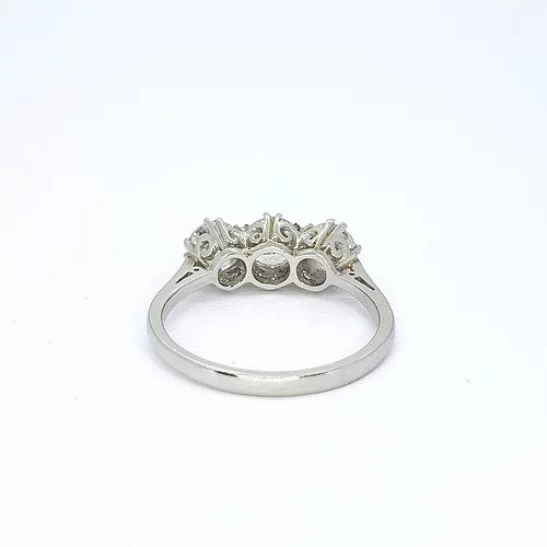 Three Stone Diamond Engagement Ring, 1.51 Carat Total