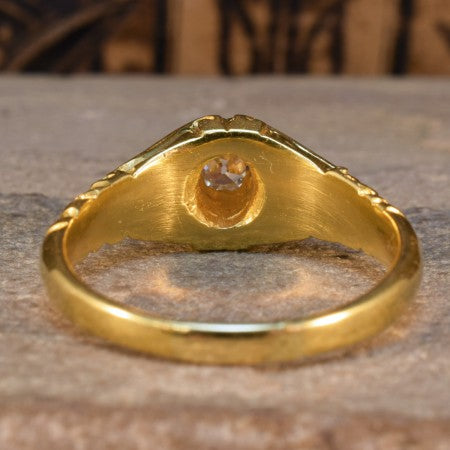 Antique Victorian Old Cut Diamond Gypsy Ring, 0.40ct, 18ct Yellow Gold
