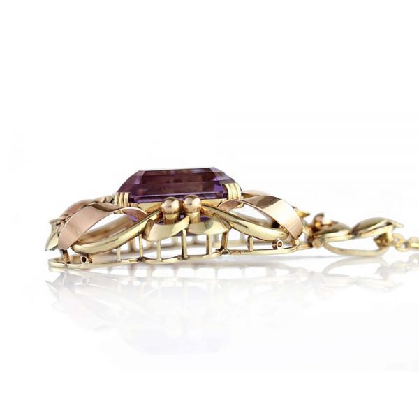 Vintage Amethyst and Gold Pendant, 14 carats