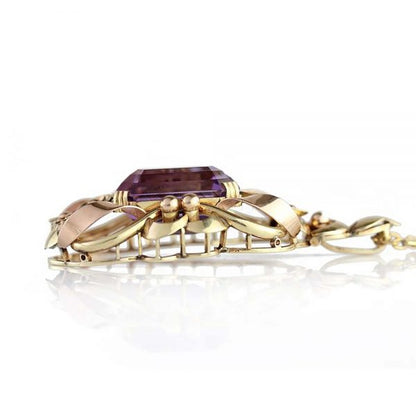 Vintage Amethyst and Gold Pendant, 14 carats