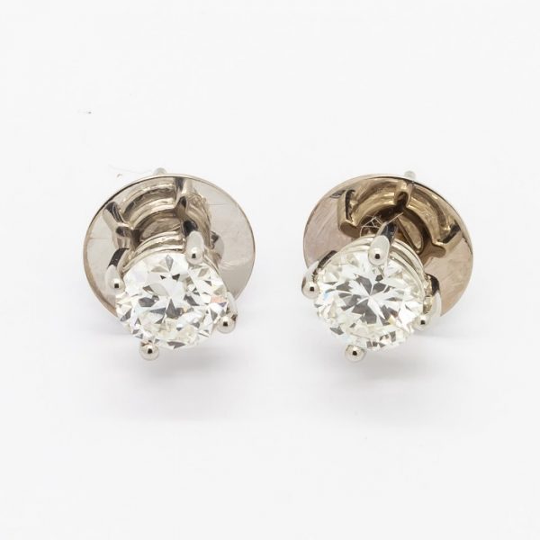4.11 Carats Diamonds Gold Stud Earrings