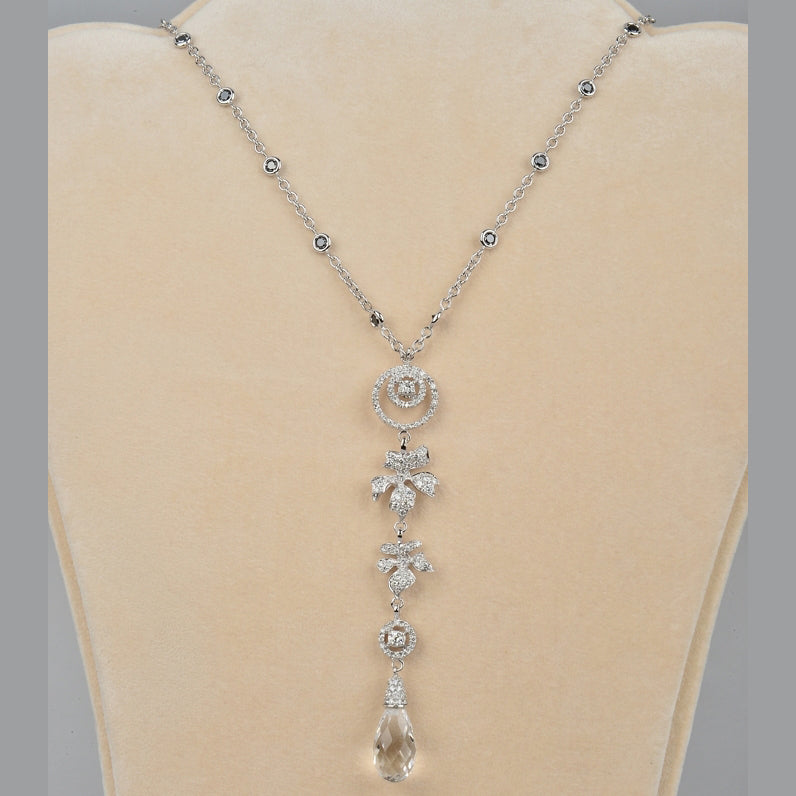 4.5ct Diamond and Rock Crystal Pendant Necklace by Leo Pizzo