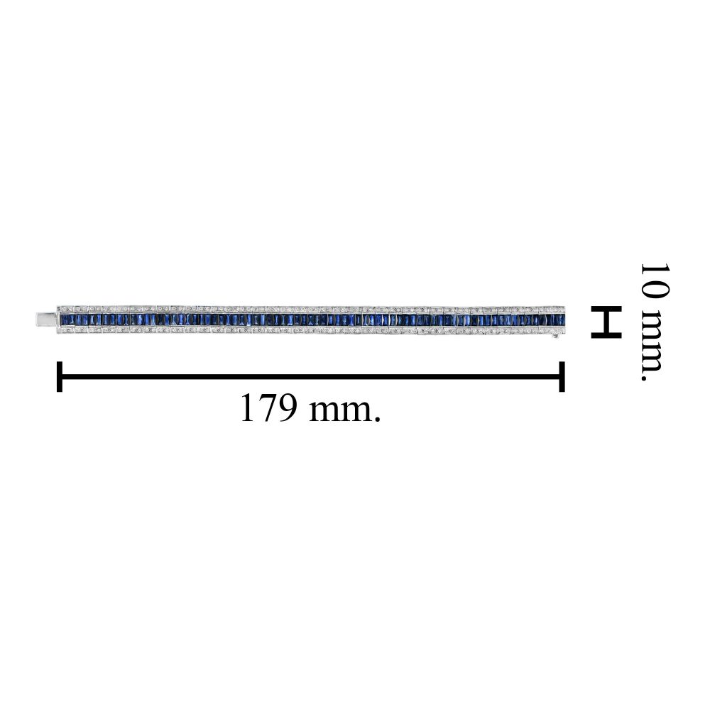 Art Deco Style 14.5ct Sapphire and Diamond Bracelet