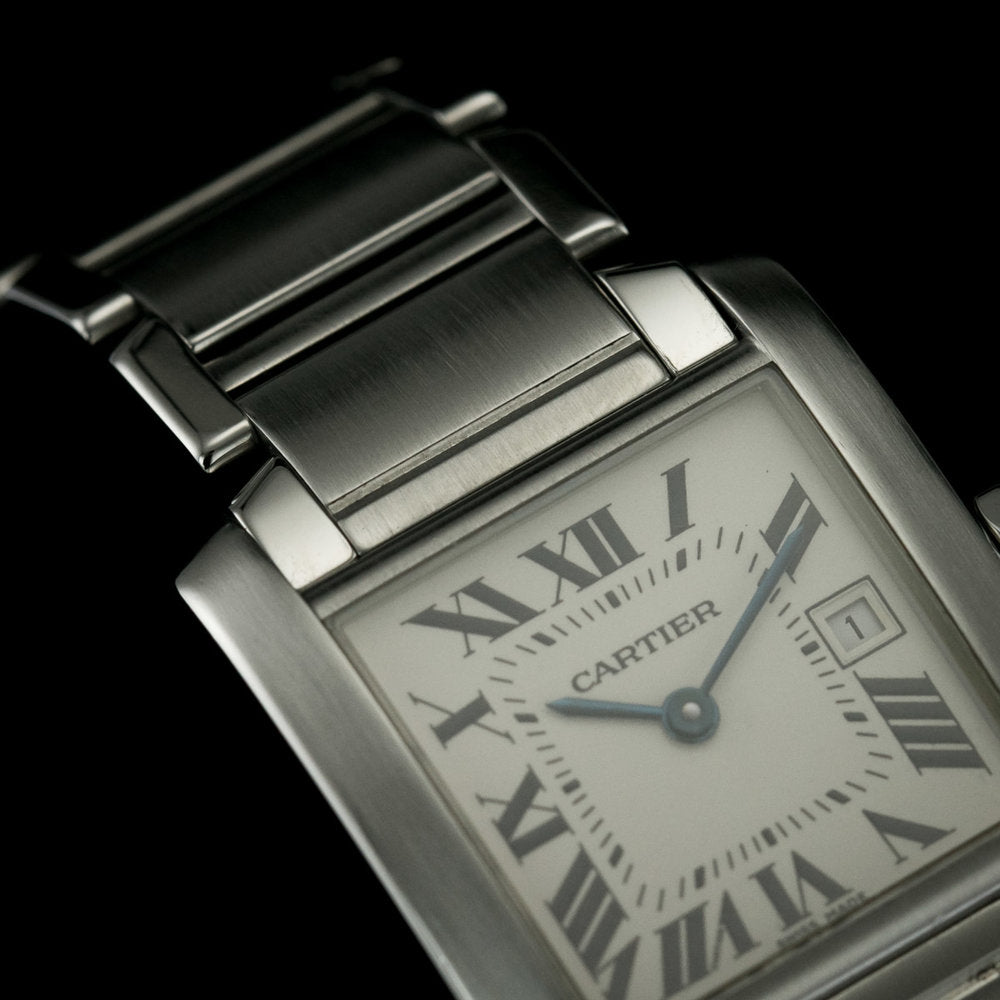 Cartier Tank Francaise Mid Size Stainless Steel W51011Q3 Quartz Watch