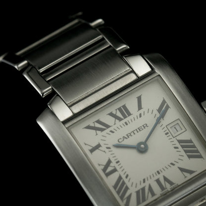 Cartier Tank Francaise Mid Size Stainless Steel W51011Q3 Quartz Watch