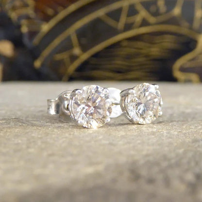 Timeless and Classic Single Stone 1.67ct Diamond Solitaire Stud Earrings