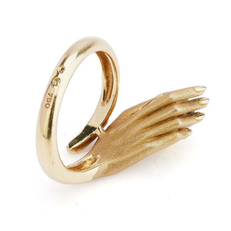 Carrera y Carrera for Cellini Gold Hand Ring with Diamond Dice