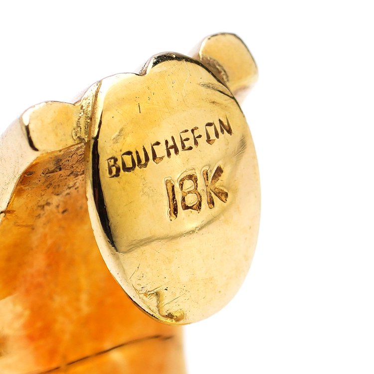 Vintage Boucheron Cabochon Ruby and 18ct Yellow Gold Clip On Earrings