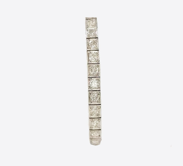 Art Deco Diamond and Platinum Line Bracelet, 5.00 carats