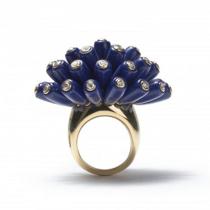 Cartier Lapis Lazuli and Diamond Paris Nouvelle Vague Bombe Ring