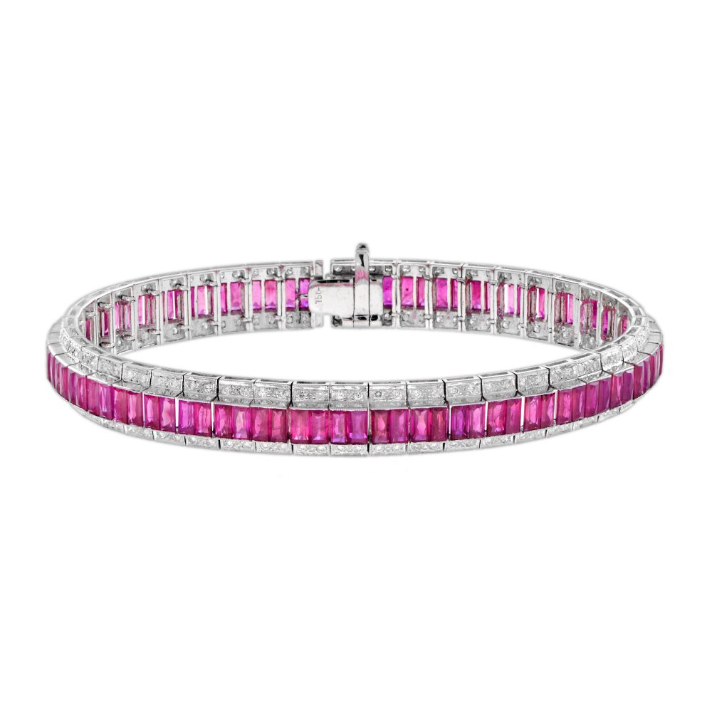 16.69ct Ruby and Diamond Line Bracelet