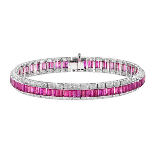 16.69ct Ruby and Diamond Line Bracelet