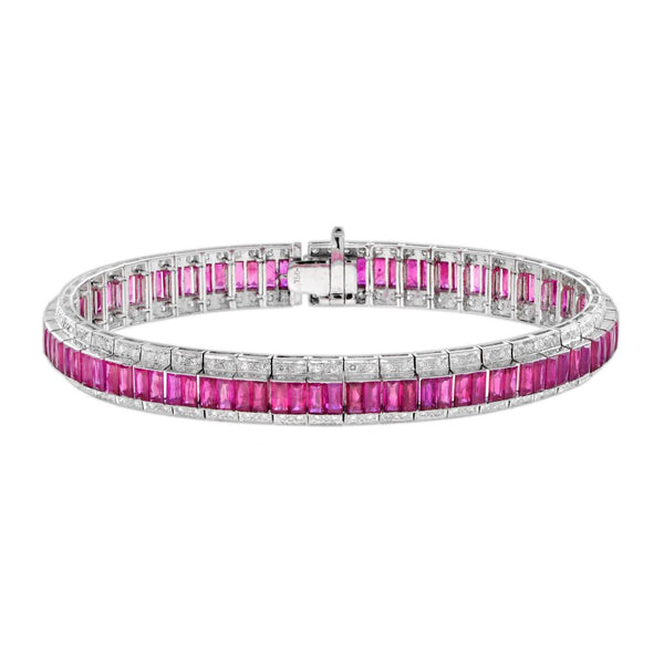 16.69ct Ruby and Diamond Line Bracelet