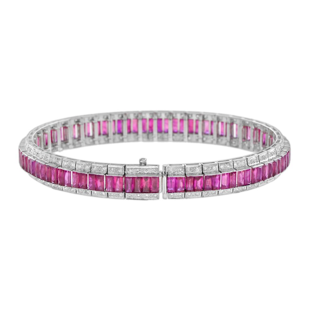 16.69ct Ruby and Diamond Line Bracelet