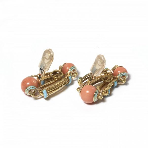 Cazzangia Gold Necklace and Earrings Suite, Circa 1960