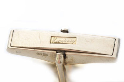 Kutchinsky Vintage Lapis Lazuli and 18ct Yellow Gold Cufflinks, in original box, Circa 1970s