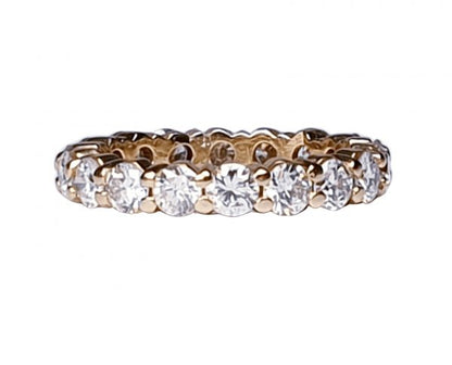 French Diamond Full Eternity Band Ring; set with round brilliant cut diamonds totalling 2.00 carats, in 18ct yellow gold