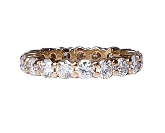 French Diamond Full Eternity Band Ring; set with round brilliant cut diamonds totalling 2.00 carats, in 18ct yellow gold
