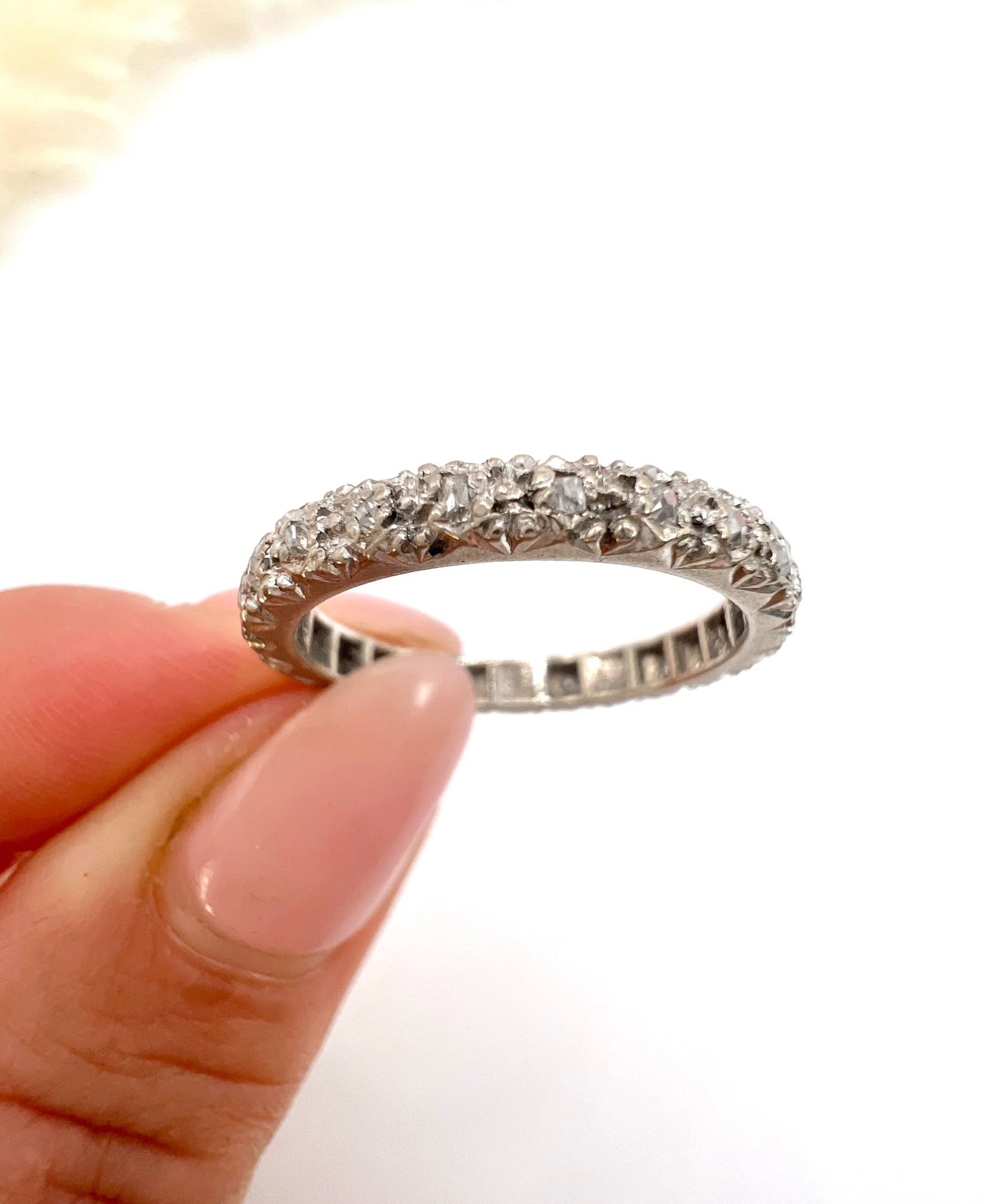 Vintage 1930's Platinum, Full Diamond Eternity Ring